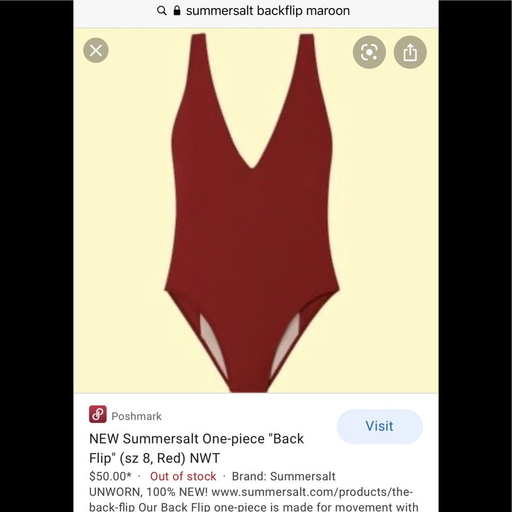 Summersalt Backflip plunge sz 8 burgundy worn 1x